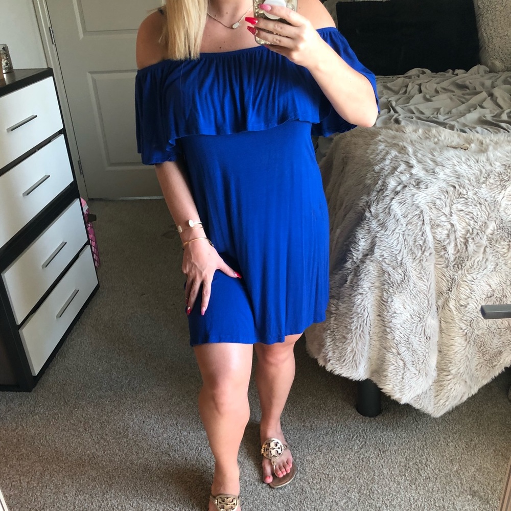Off-The-Shoulder Shift Dress